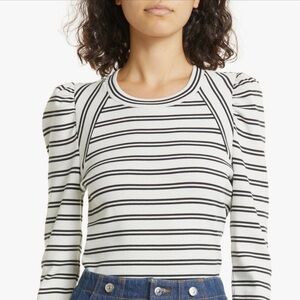 Veronica Beard Delano Stripe Cotton Top